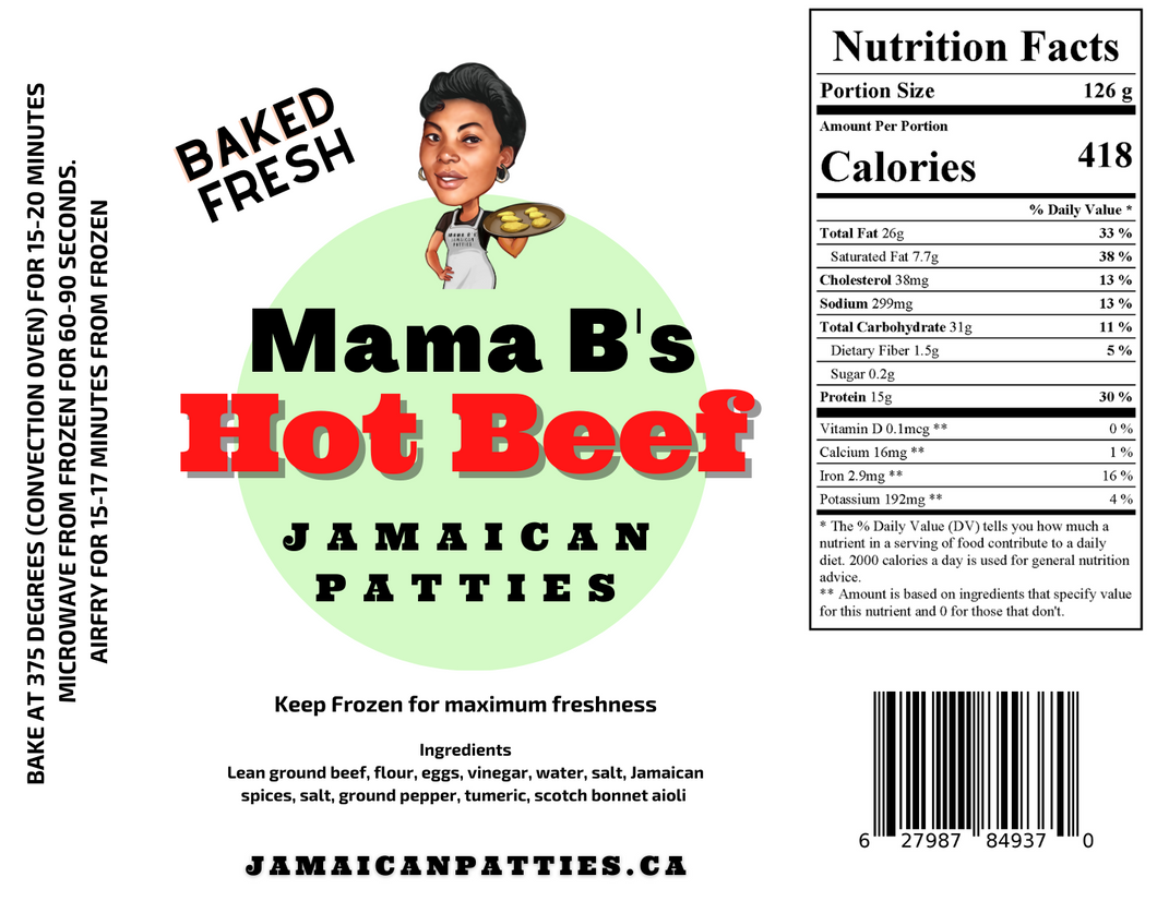 Mama B's Beef Patties (12 pack)